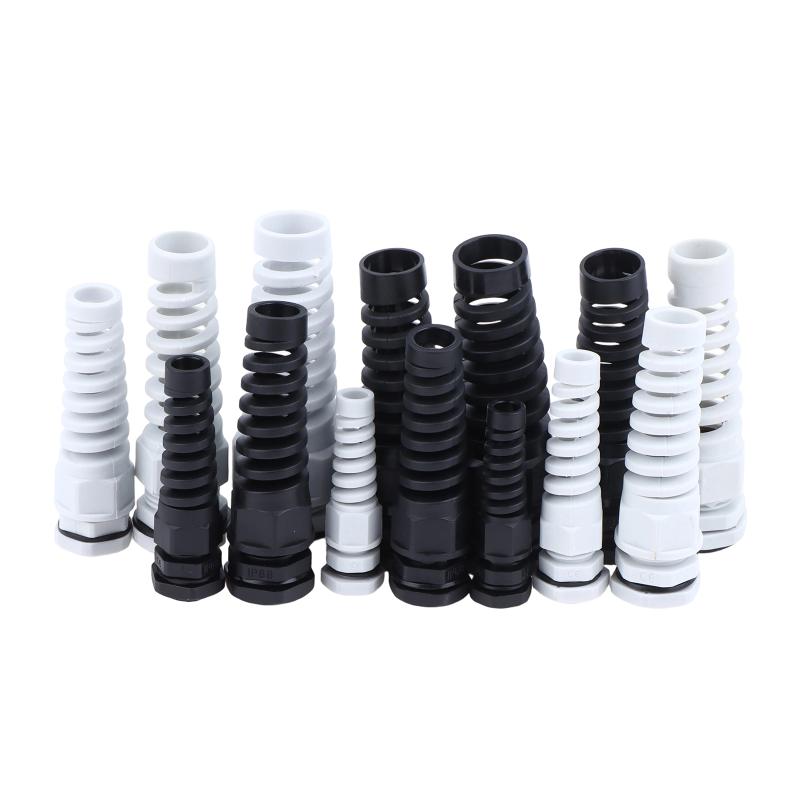 5Pcs Waterproof Cable Gland Pg7 Plastic Anti-Bending Joint M12 Nylon Pa66 Torsion-Proof Glands Pg7/9/11/13.5/16/19/21 Connector