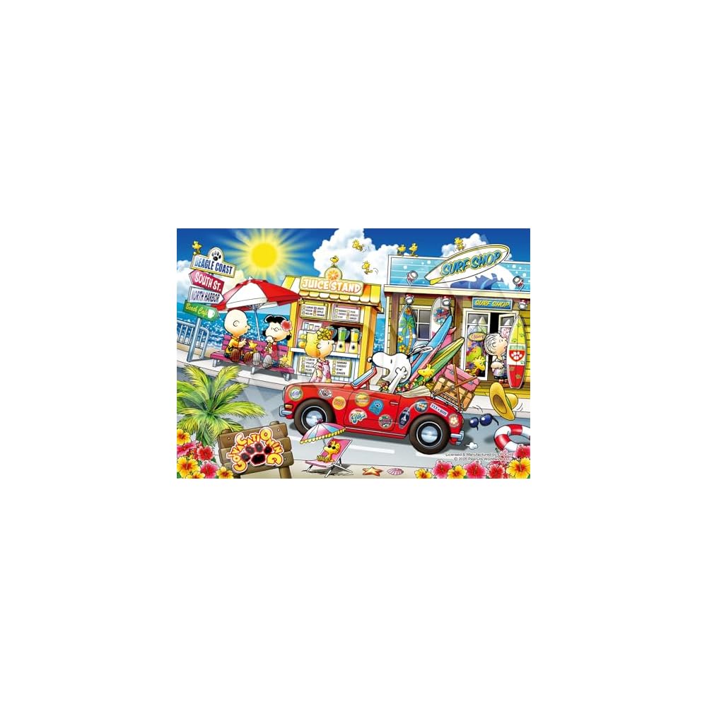 EPOCH Peanuts Snoopy Let s Drive Jigsaw Puzzle 500 Super Small Pieces 18.2x25.7cm with Glue and Spatula
