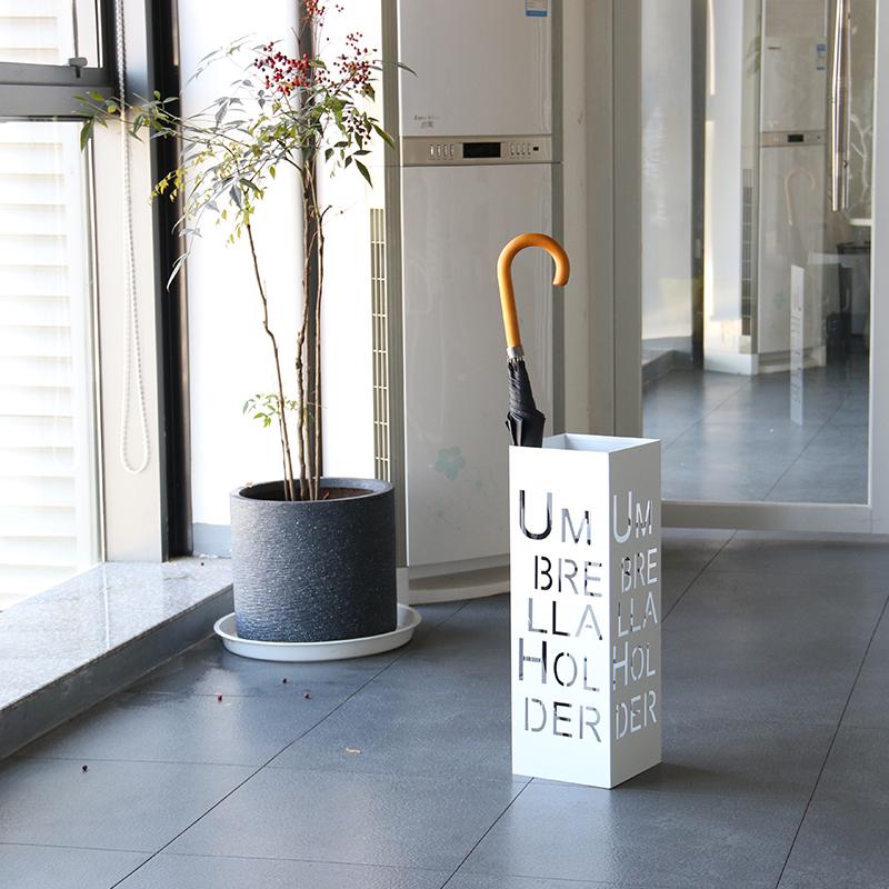 Stylish Wrought Iron Umbrella Stand – Creative Letter Design for Office Foyer Home Decor