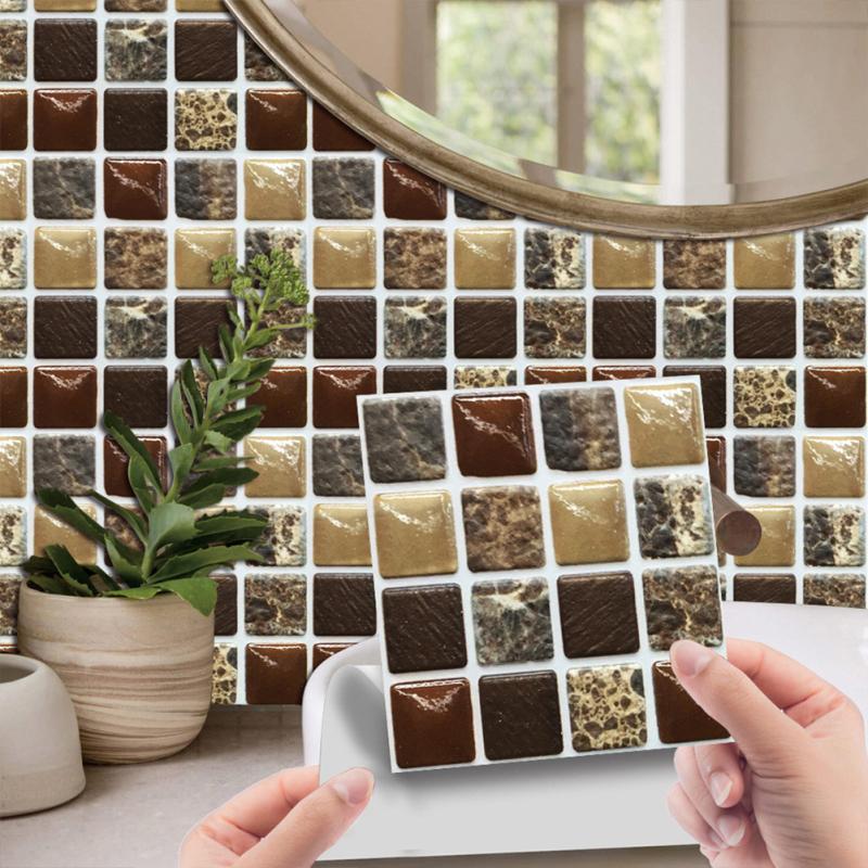 15PCS Creative Mosaic PVC Self-Adhesive Wall Stickers Waterproof Tile Stickers 15PCS Creative Mosaic PVC Self-Adhesive Wall Stickers Waterproof Tile Stickers