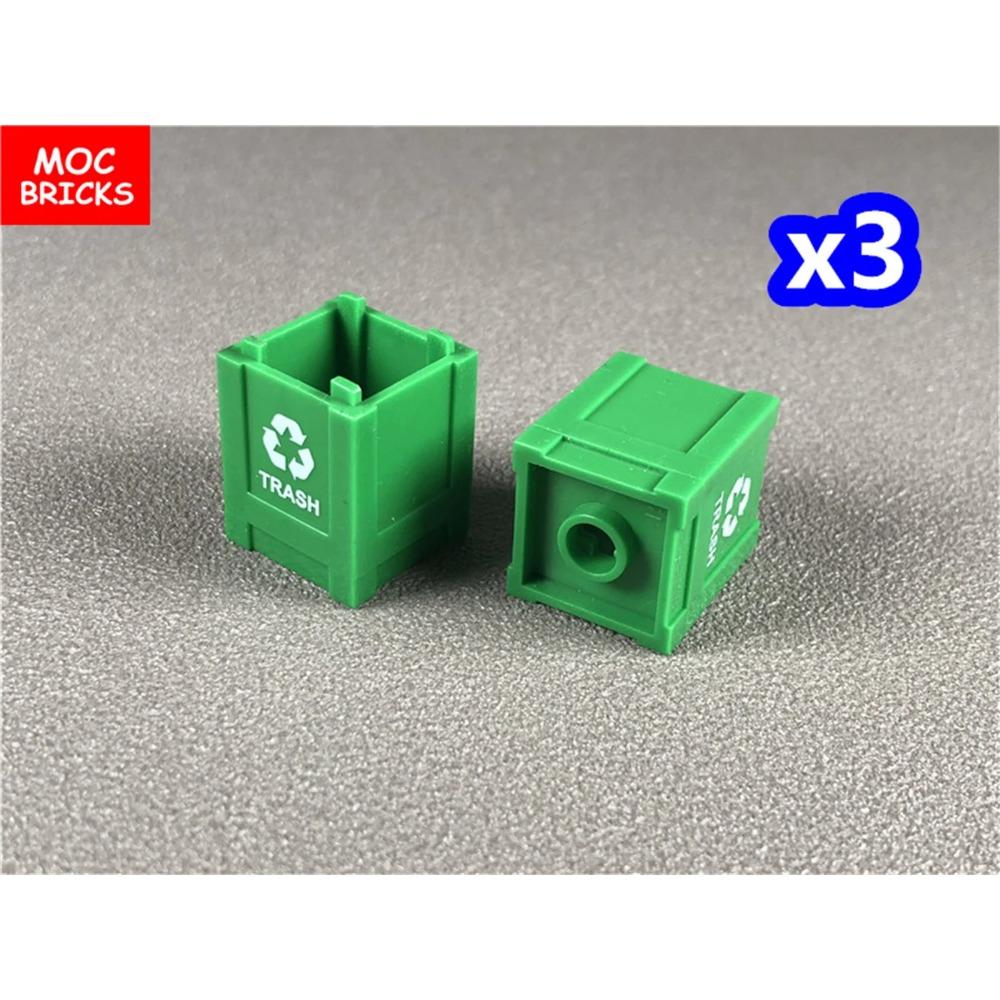 MOC Bricks Bike Notebook Camera Dollar Luggage Trash Bottle City Accessories View DIY Educational Building Blocks Friends Gifts