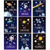 Zonon 9 Pieces Outer Space Decor for Kids Room Boy Bedroom 8 X 10 Inch Outer Space Unframed Posters Pirational Art Decoration for Boys and Girls