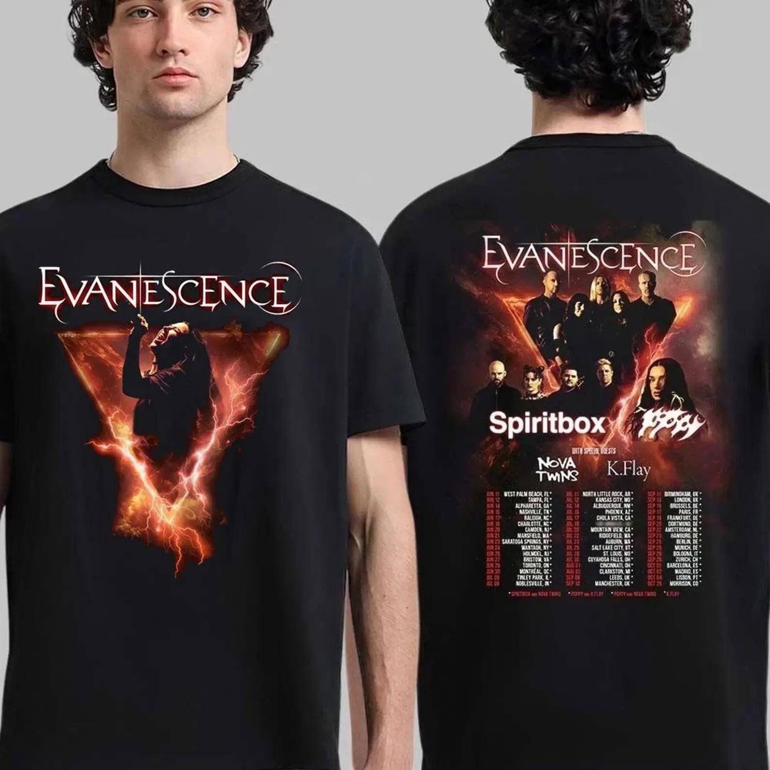 Evanescence North America Tour 2026 Alternative Rock Graphic T Shirt S-5XL XXL