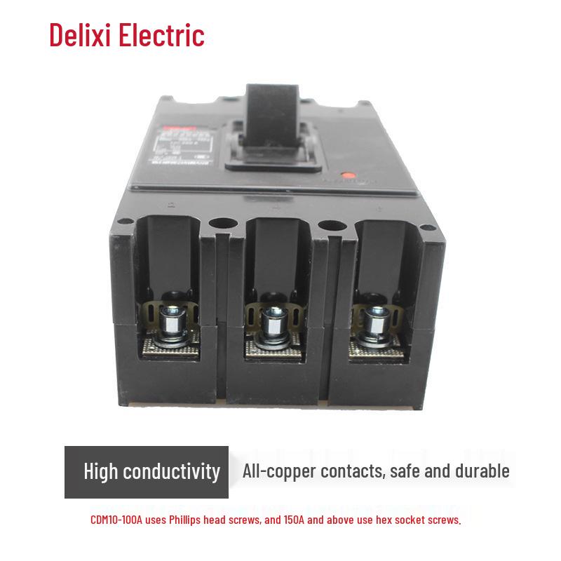 DELIXI CDM10-100/3300 Three-Phase Circuit Breaker, 100A 80A 60A, 3P Air Switch