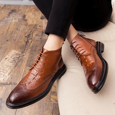 Designer Elegant Chelsea Men's Ankle Boots Leather Italy Shoes for Men Luxury Brand Dress Formal Male Boots Model Fashion 2024
