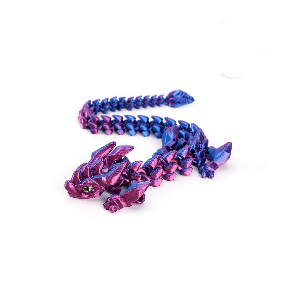 PLA Plastic 3D Printed Dragon Model 6 Colors Multi-jointed Animal Simulation Model Movable 28CM Dragon Desktop Ornaments
