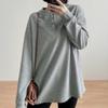 Waffle Long Sleeve T-Shirt Women's Season Thin Girlfriend Clothing Loose Student Interior Bottom Top
