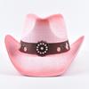 Western Style Straw Hats for Women Summer Beach Sun Hat Curled Edge Cowgirl Jazz Hat Sombreros De Mujer