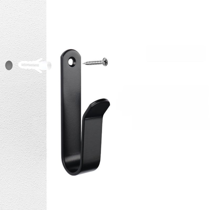 "Black Coat Hook Wall Hanging, Iron Bracket, Cross-Border Hardware for Room Door Storage"