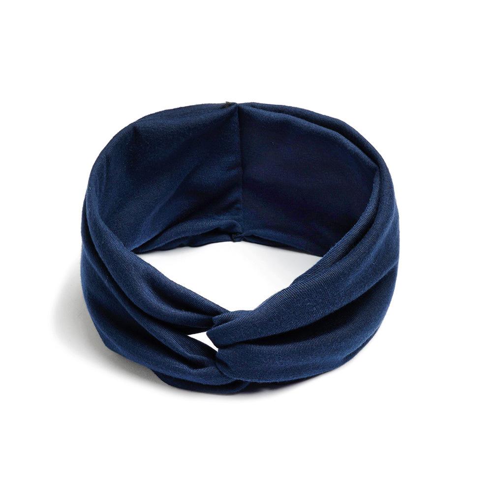 Breites gekreuztes Stirnband, einfarbiges Stretch-Sport-Yoga-Stirnband für Damen