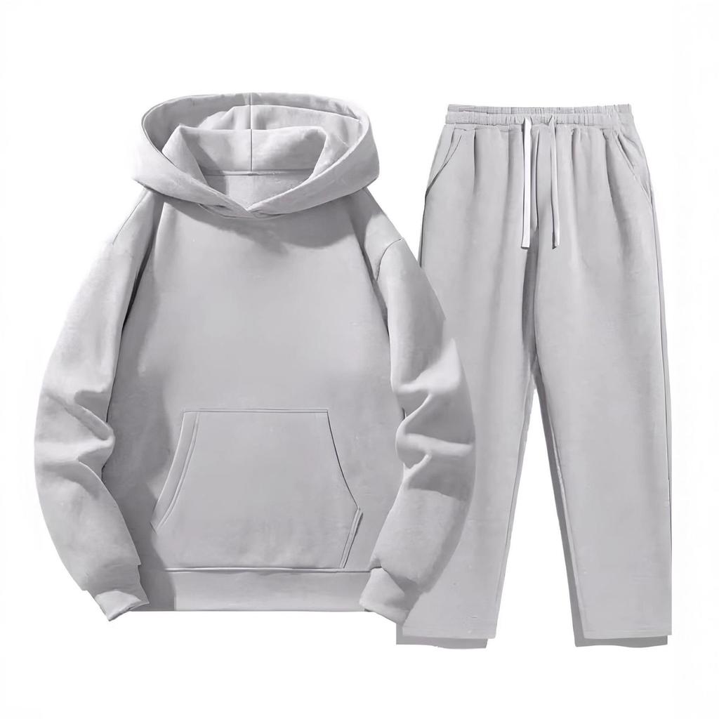 2025 Men's Versatile Casual Fashion Hoodie Set with Customizable Pockets, Pictures, and Text.