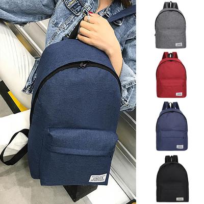 Student Solid Color Canvas Backpack Bag Fashion Travel College Style Backpack