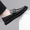 Fashion New Metal Buckle Loafers for Men Brown Business Leather Shoes Soft Soled Casual Walking Moccasin Brand Comfortable Driving Shoes