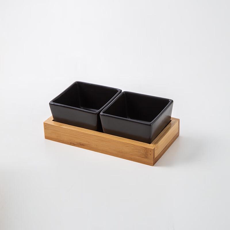 Ceramic Bamboo Snack and Dessert Platter