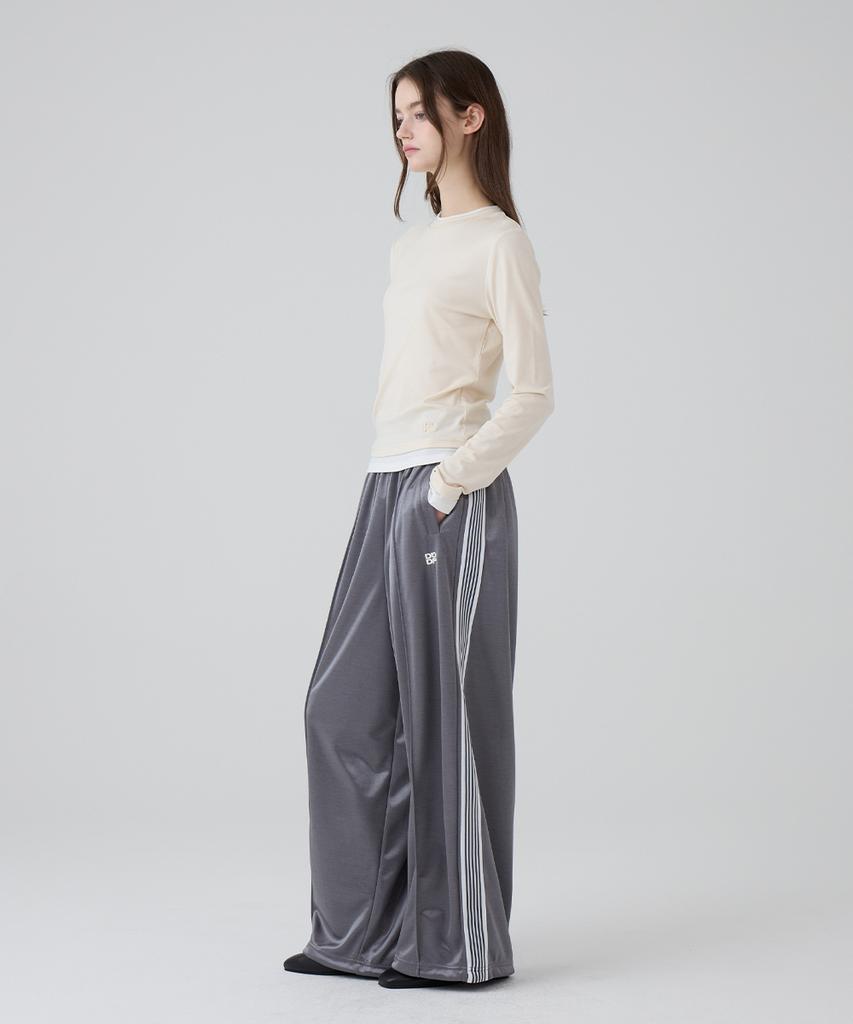 DANGLEDROP Dgdp Balloon Fit Curved Line Track Pants_Charcoal Gray