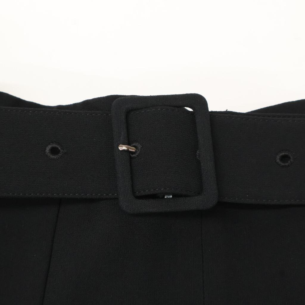 theory luxe 24Stainless Steel 03-4106419 Black Belted Wide Flare Pants Bottoms S34 blackUsed