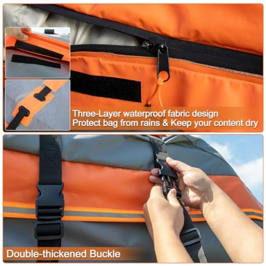 1000D PVC Wasserdichte Autodachgepäcktasche Dachgepäckträgertasche Gepäckträger für Autos mit oder ohne Dachgepäckträger Anti-Rutsch-Matte 6 Türen