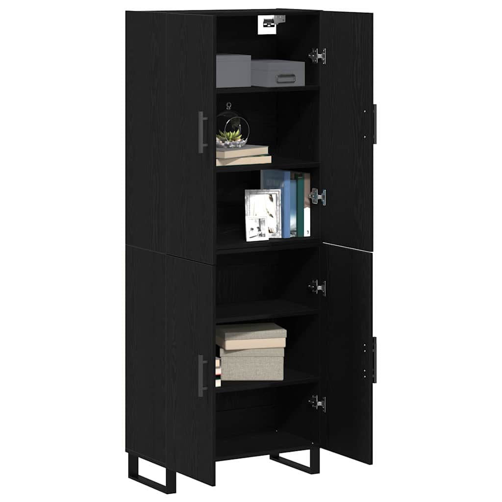 Highboard 2 pcs Black Oak Effect 69.5 x 34 x 180 cm