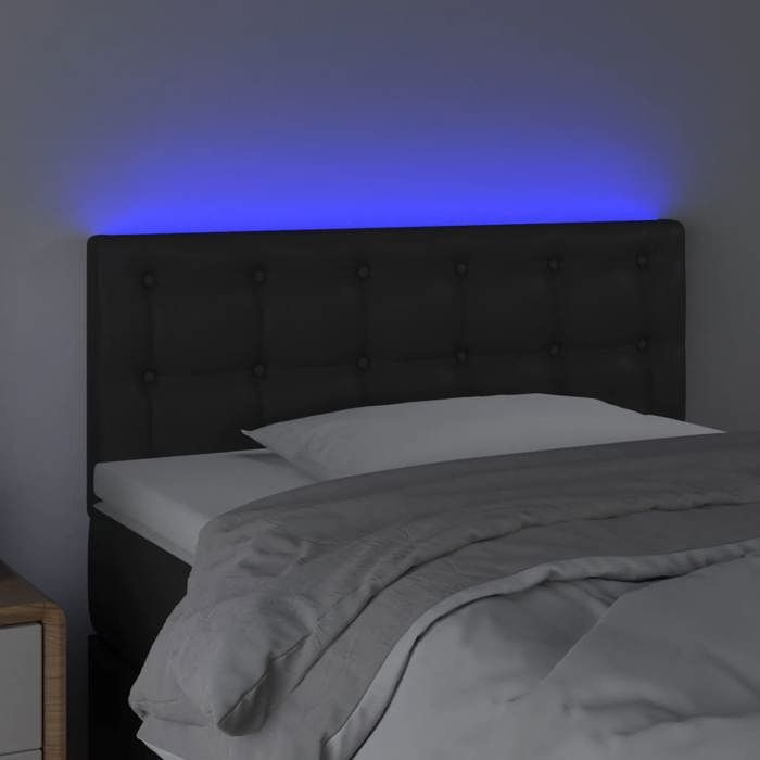 VidaXL Tête de Lit à LED Meuble de Chambre à Coucher Accessoire de Lit Simple Tête de Cadre de Lit Intérieur Noir 3121696