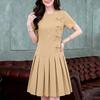 ZANZEA Women Casual Round Neck Solid Color Short Sleeve Dress