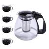 High-Temperature Resistant Tea Kettle with Thickened Glass, Stainless Steel Filter, and Large Capacity