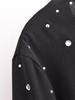 2024 Winter Women's European & American Style Backless Sequin Crew Neck Long Sleeve Top