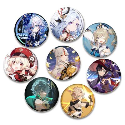 32/44/58mm Genshin Impact Pins Yuvarlak Karikatür Komik Tak-Çıkar Broşlar Sırt Çantası Giysiler Aksesuarlar Oyun Anime Koleksiyonu Rozet Dekorasyon