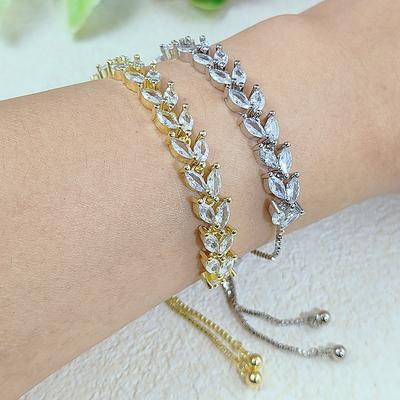 Popular Horse Eye Stone Tennis Bracelet Women'S Micro-Inlaid Crystal Zircon Adjustable Bracelet Bracelet Jewelry