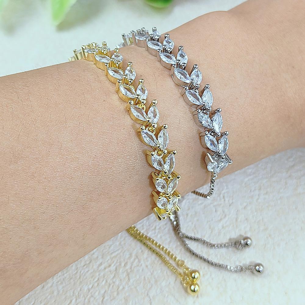 Popular Horse Eye Stone Tennis Bracelet Women'S Micro-Inlaid Crystal Zircon Adjustable Bracelet Bracelet Jewelry