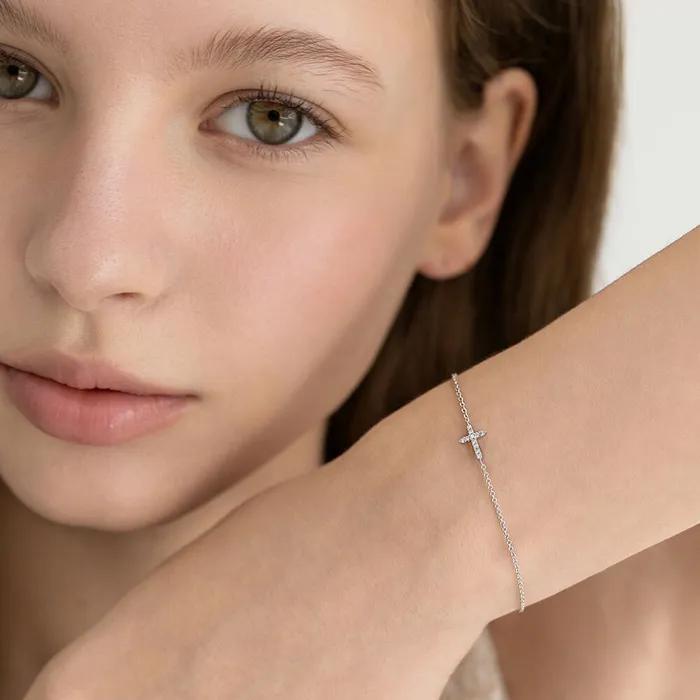 (Silver 925) Petite Cross Pendant Bracelet BR2310