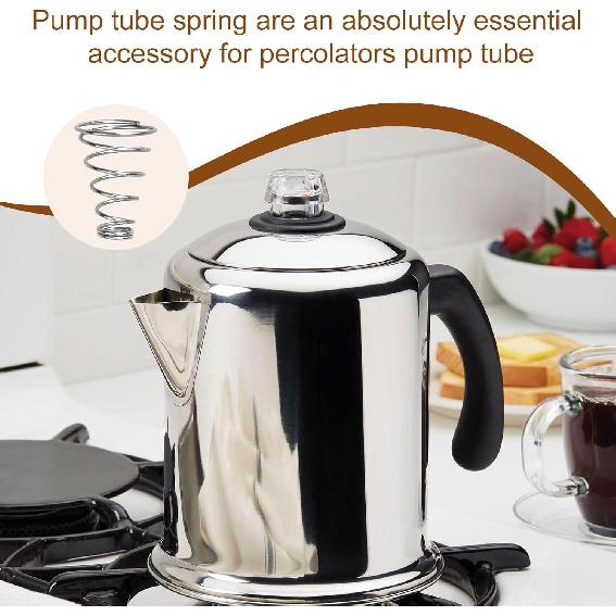 Percolators Pump Tube Spring Fits For Farberware Yosemite Stove Top Coffee Percolators - 2 Pcs