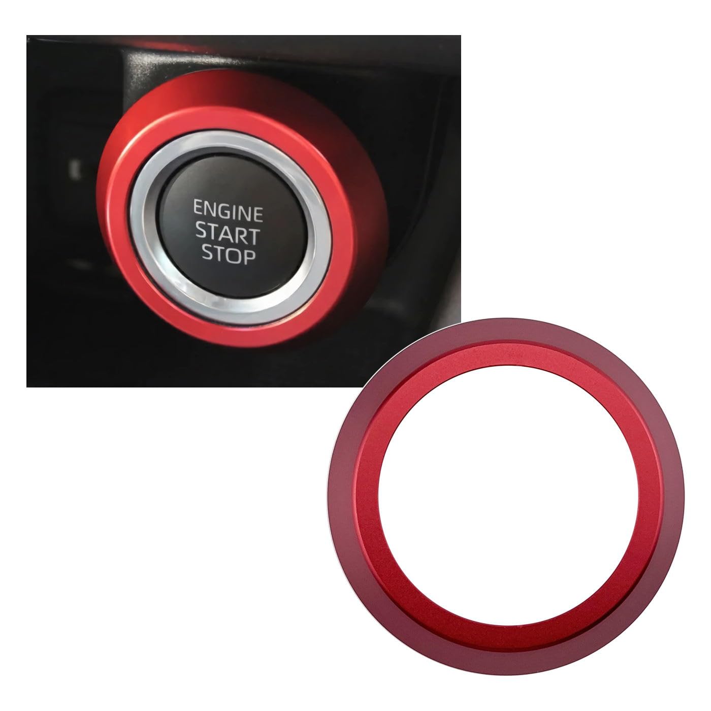 

Decoyocar Harrier 80 Series Start Button Ring Cover Aluminum Engine Start Button Toyota TOYOTA Accessories Custom Parts Interior Dress Up Car Supplies