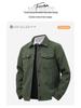 Men's Retro Corduroy Lapel Jacket - Spring/Autumn Workwear, Solid Color, Middle-Aged American Style