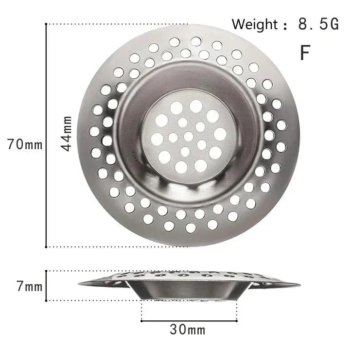 Kitchen Sink Filter Stainless Steel Mesh Sink Strainer Filter Sewer Mesh Strainers Bathroom Sink Strainer Drain Hole Filter Trap