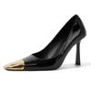 Fashion Spring New Single Shoes Women's Fashion Metal Pointed Shallow Mouth Non-slip Wear-resistant High Heels