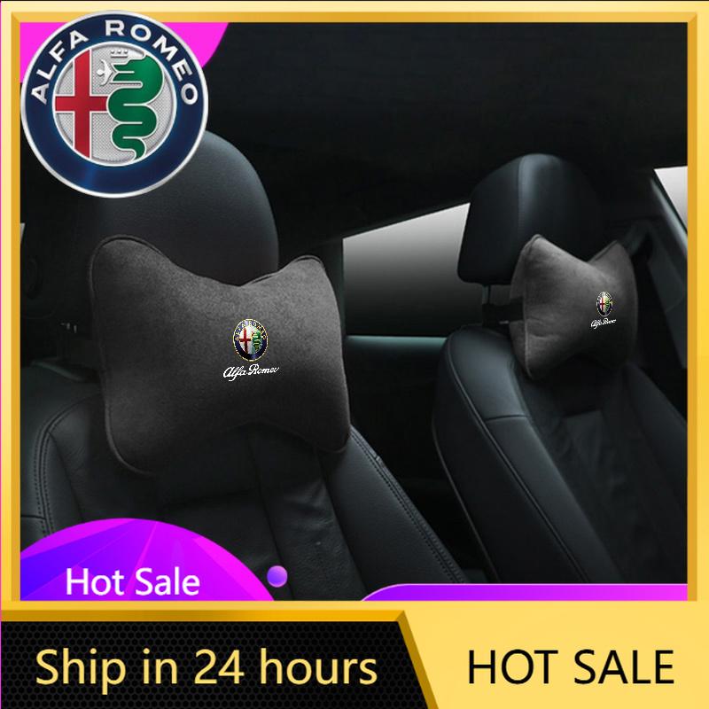 Car Stickers For Alfa Romeo 1pc/2pcs Car Headrest Fur Neck Pillow Seat Head Cushion Pillow For Alfa Romeo Giulia Stelvio Giuliet