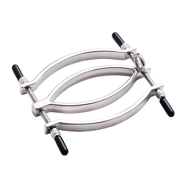 Bdsm Bondage Flirting Sex Toys of Adjustable Stainless Steel Clitoris Labia Clamp for Adults Games To Vagina Opener Stimulator