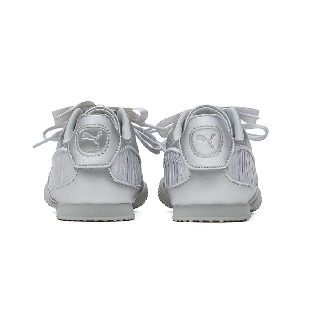 Puma Bella V2 Glam Spring Summer Cool Thin Sole Training Wrinkled Silk Satin Casual Low Top Shoes Unisex Sneaker Silver 406796-03