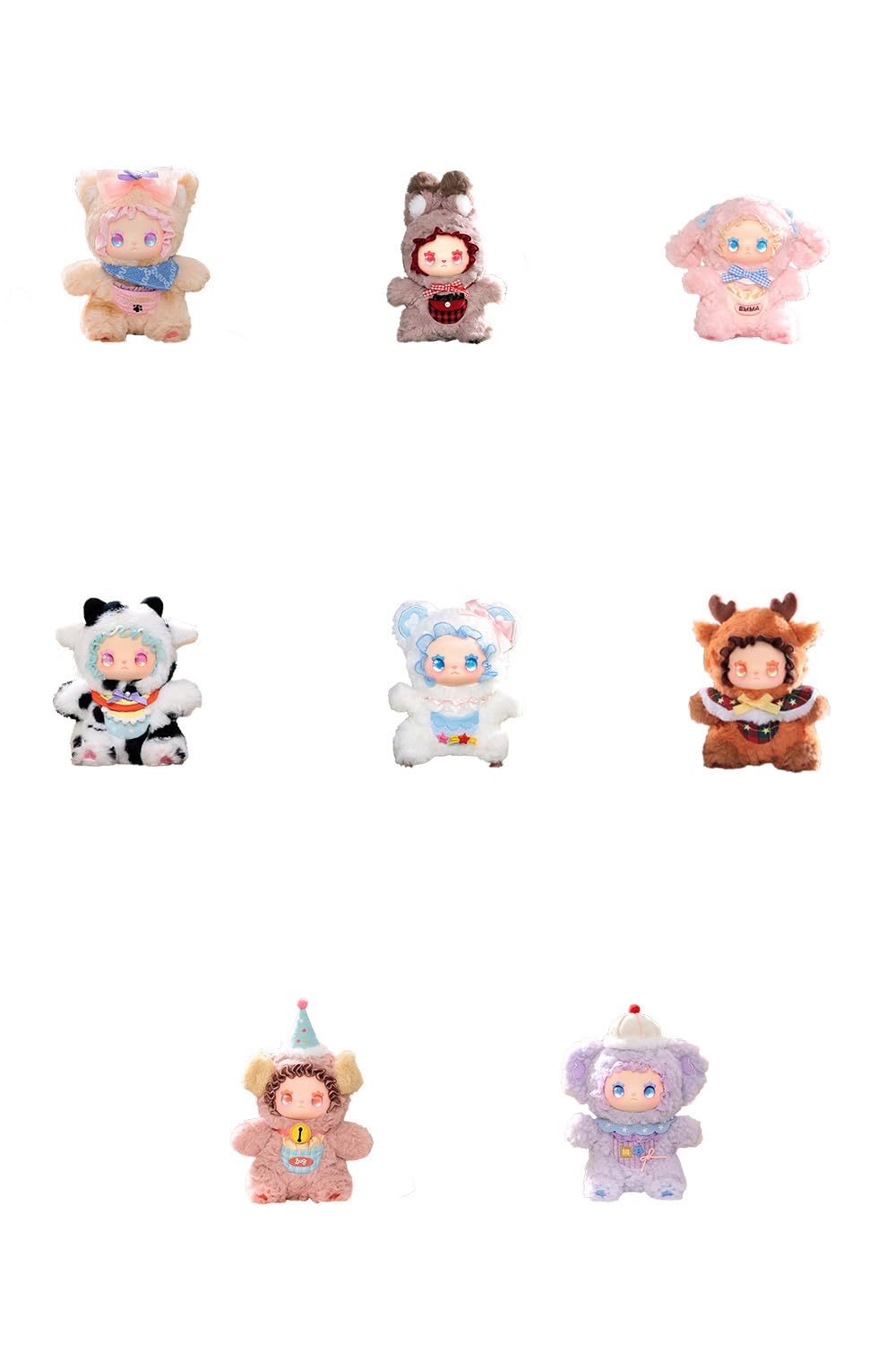 

MJ STUDIO EMMA EMMA Pocket Series ПВХ полиэстер стекло торговые фигурки коробка из 6 штук LOVELY Zoo & &