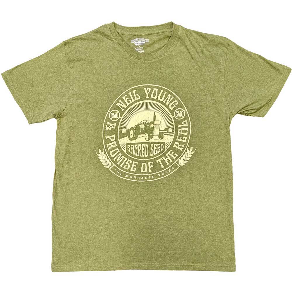 Neil Young Tractor Seal T-Shirt Green New Unisex T-Shirt M