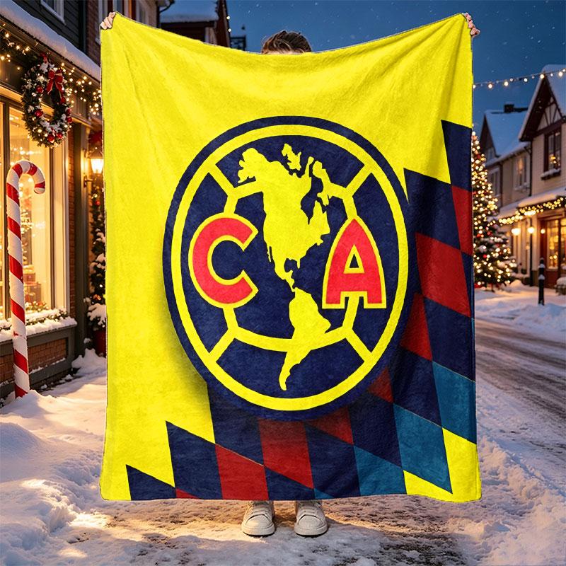 Club America Pattern Blanket for Home Decoration, Bed, Sofa, Car Travel, Camping, Suitable for All Seasons, Birthday Christmas Gift