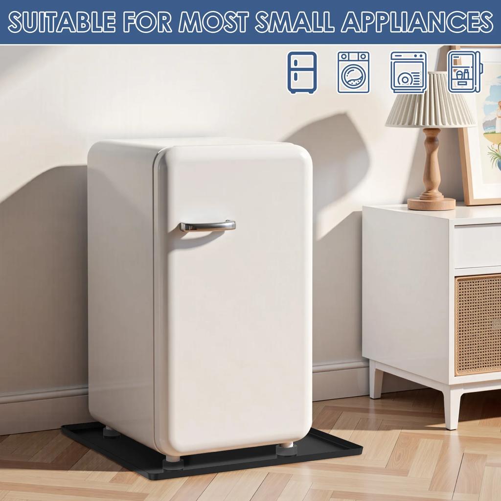 Mini Fridge Silicone Mat Waterproof Fridge Drip Tray with 4 Base Raisers Leak Resistant Under Refrigerator Mat Floor Protector