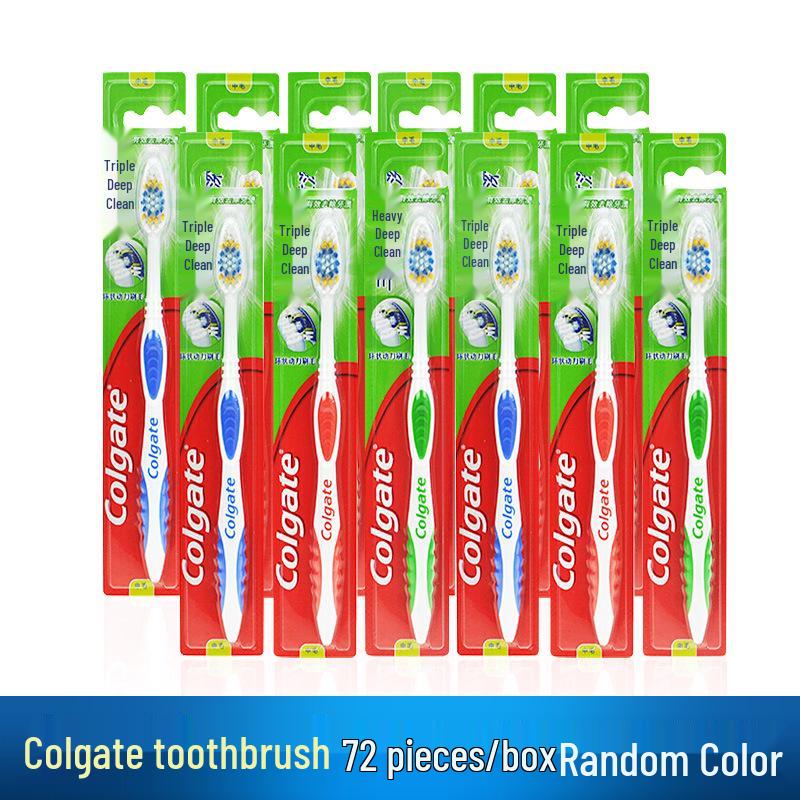 Colgate Triple Deep Clean Toothbrush, Medium/Fine Bristles, Gum Care, Soft, Single Pack