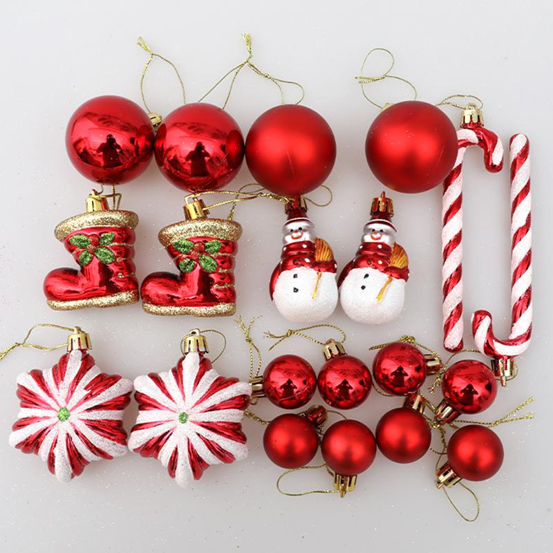 Weihnachtsbaum Kugeln Rote Zuckerstange Hängende Verzierung Große Anhänger Set Weihnachtsdekorationen Für Zuhause 2024 Natal Navidad Neues Jahr