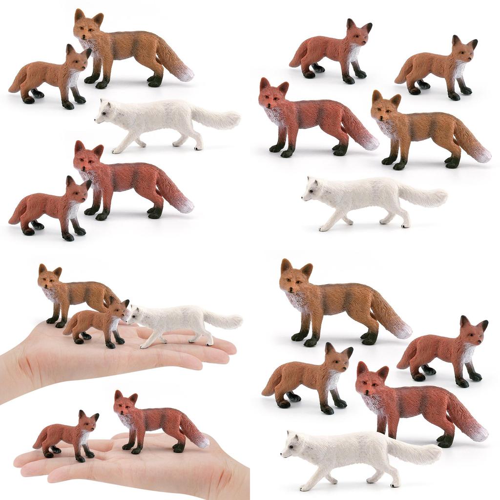 Realistisches PVC-Waldtier-Fuchs-Modellset mit fünf entzückenden statischen Figuren