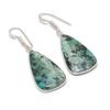 Natural Tibetan Turquoise 925 Sterling Silver Jewelry Earring 1.81" AE-12249