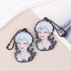 1/2Pcs The Summer Hikaru Died Tsuji Nakayoshi Keychain Anime Acrylic Pull-Out Tear Keyring Creative Key Holder Phone Pendant