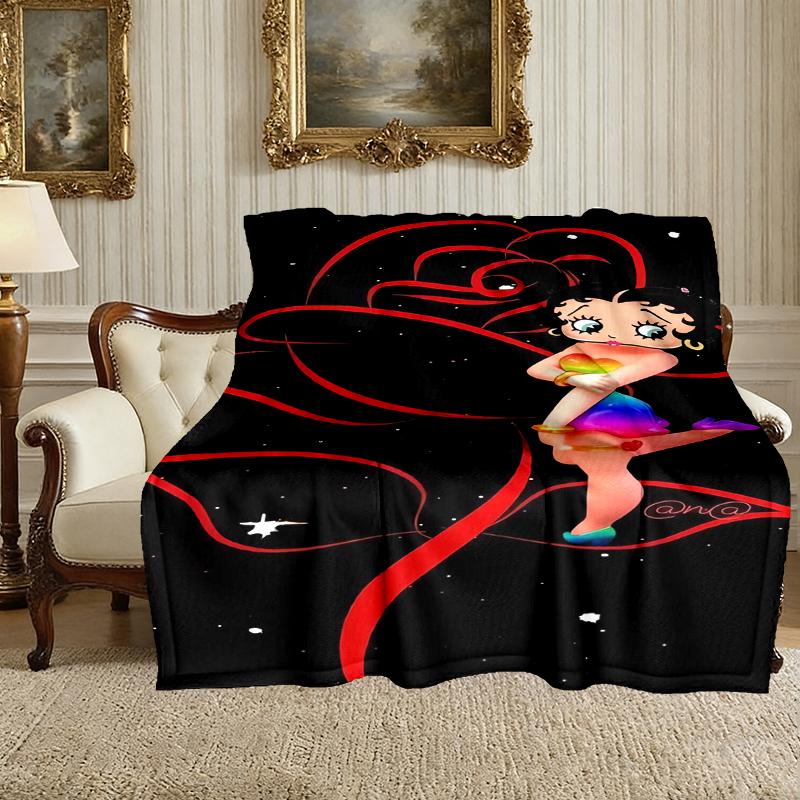 1pc Easy-Care Betty Boop Blanket, Perfect for Couch, Bed, Home, Travel & More, Warm & Durable Printed Blanket