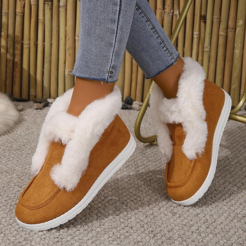 Foreign Trade Autumn and Winter New Large Size Short Tube Wool Snow Boots Women's Cross-border Warm Plush Thickened Wool Cotton Boots