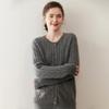 Round Neck Twisted Pattern Cashmere Cardigan for Women - Autumn/Winter Long-Sleeve Versatile Warm Sweater